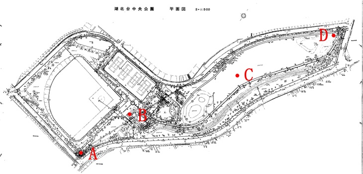 湖北台中央公園測定地点