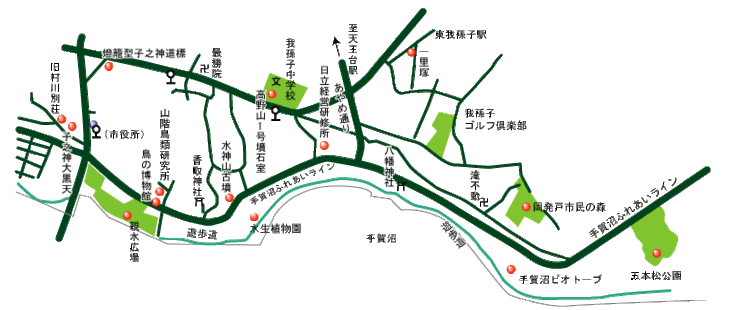 若松地区から五本松公園下の地図