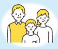 夫婦と子ども1人のイメージイラスト