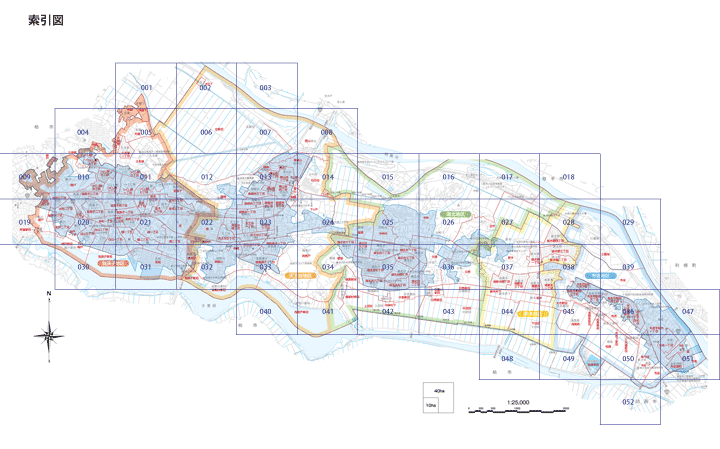 我孫子市地番索引図縮小版