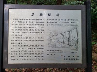 芝原城跡の解説板