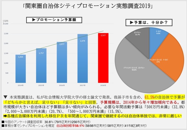 関東圏自治体シティプロモーション実態調査2019のグラフ拡大版