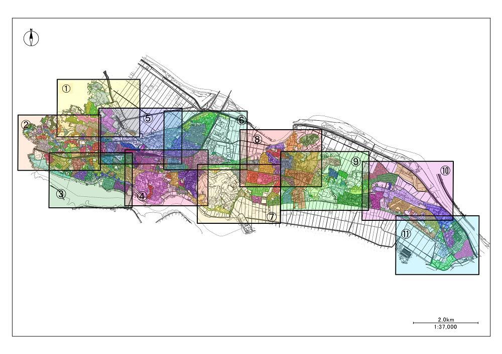 自治会区域図図郭割図（拡大）