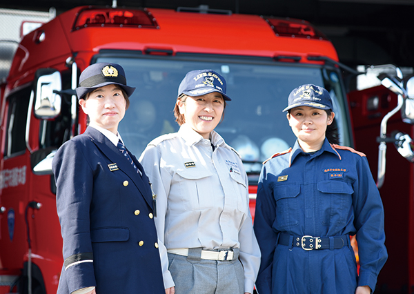 我孫子市女性活躍推進プロモーション事業リーフレット消防分野で女性が活躍トップ画像