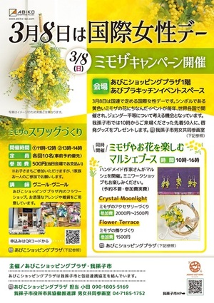 我孫子市ミモザキャンペーンチラシ